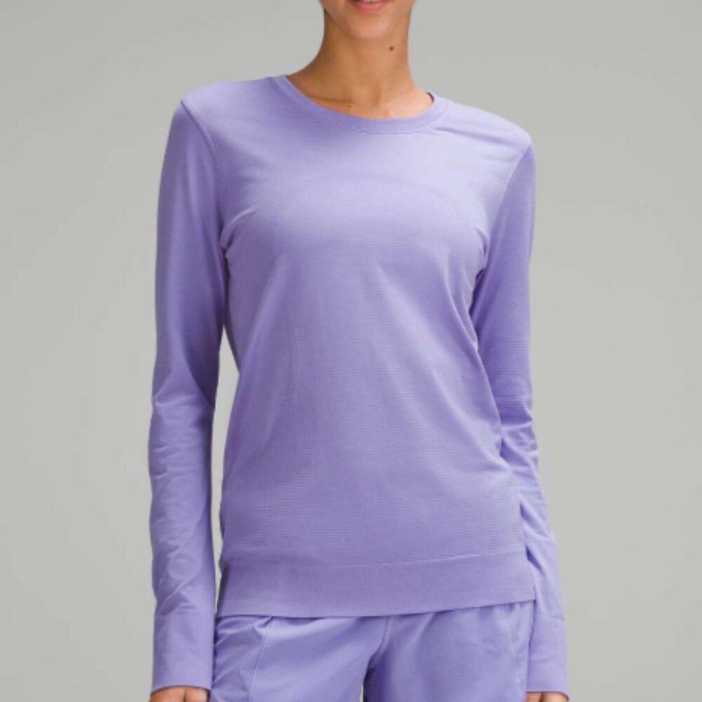 size 4 lululemon long sleeve swifty relaxed fit dark lavender
